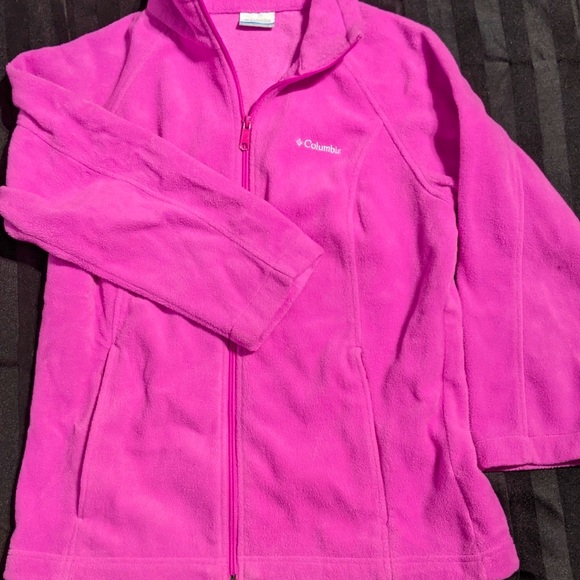 Columbia Pink Full Zip Fleece Sweater - Sz L - Picture 3 of 16